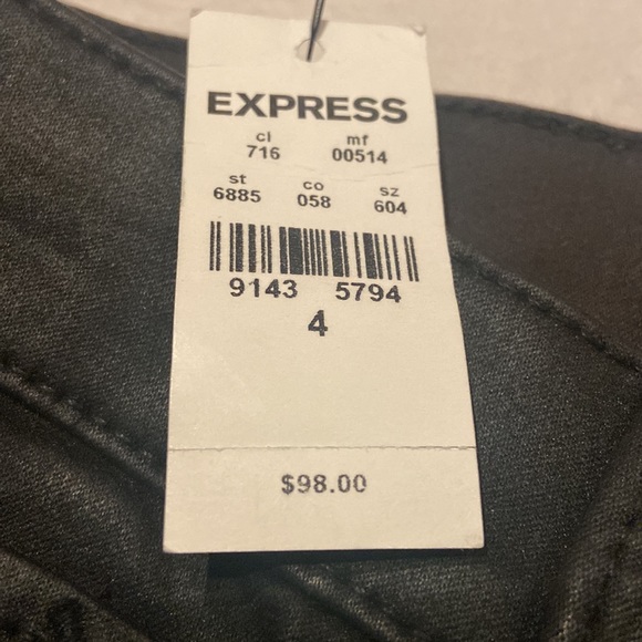 EXPRESS NWT Shiny Black Size 4 Mid Rise Ankle Legging MSRP $98 - Picture 4 of 13
